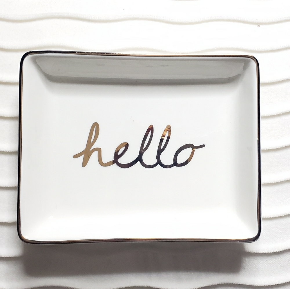 **HELLO** Glass jewelry dish